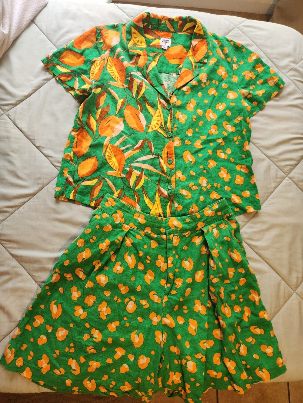 Tabitha Brown Green, Yellow, Orange Botanical Print Se